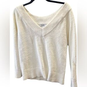 White House Black Market Cream Off-the-Shoulder Sweater size M